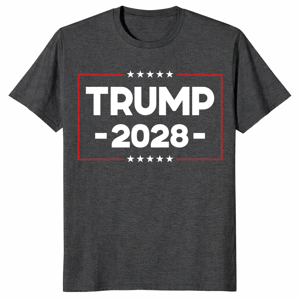 Dark heather grey trump 2028 shirt front print