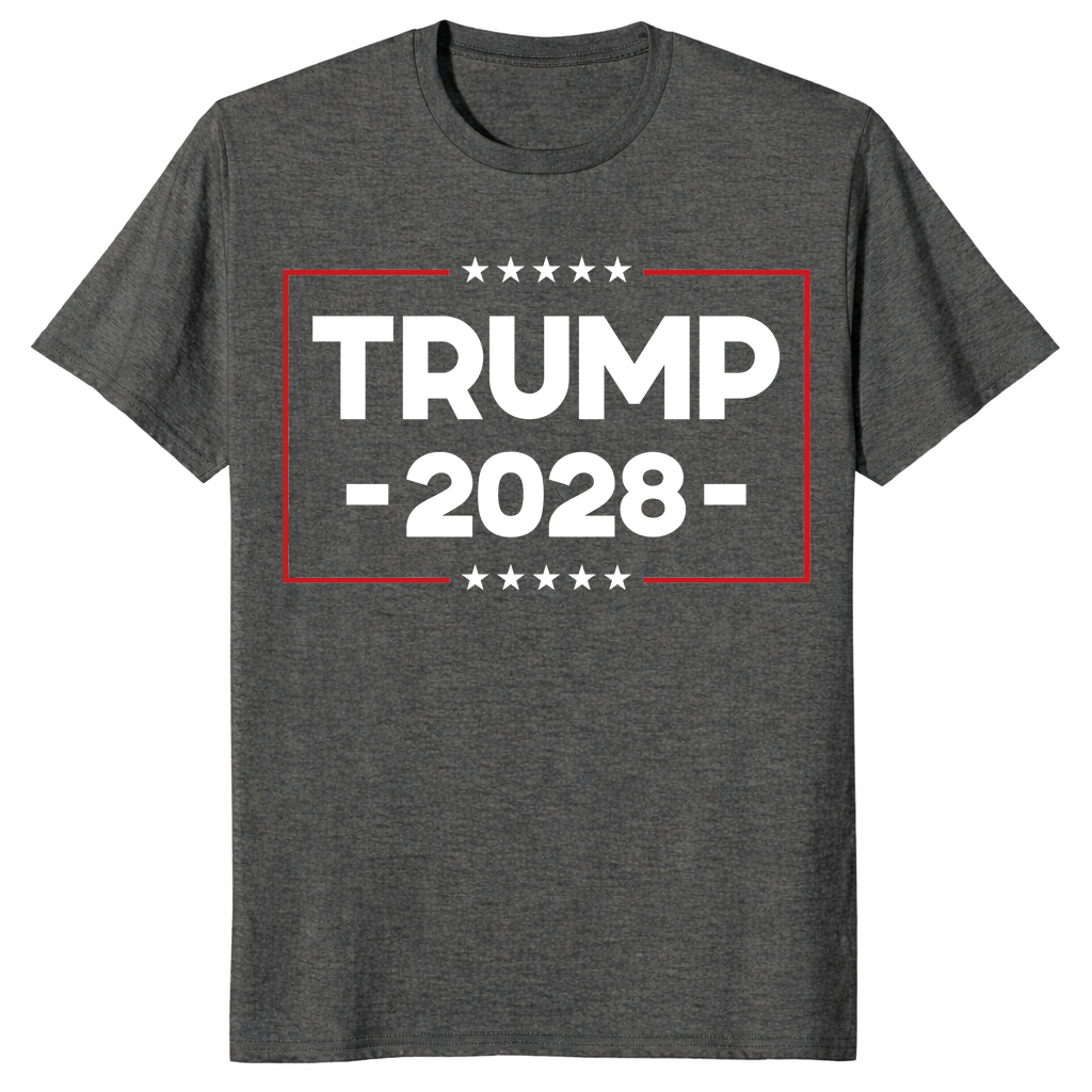 Dark heather trump 2028 shirt front print