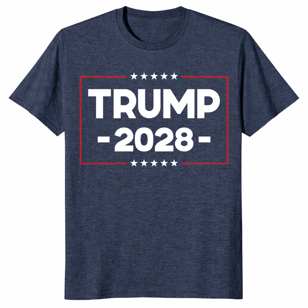 Heather navy trump 2028 shirt front print