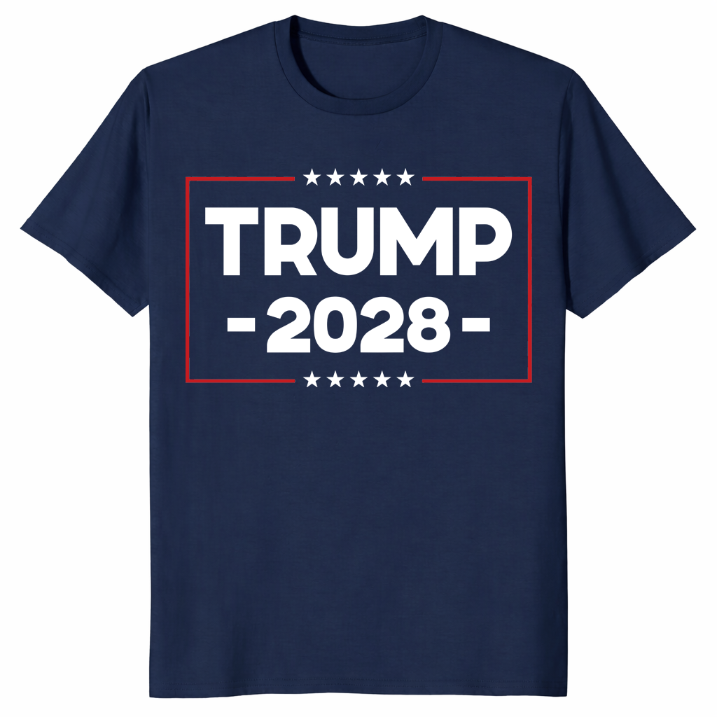 Navy trump 2028 shirt front print