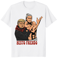 Trump Epstein shirt with Besto Friendo political humor meme graphic