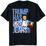 Trump Has Great Jeans Shirt denim shirt in western denim style black color