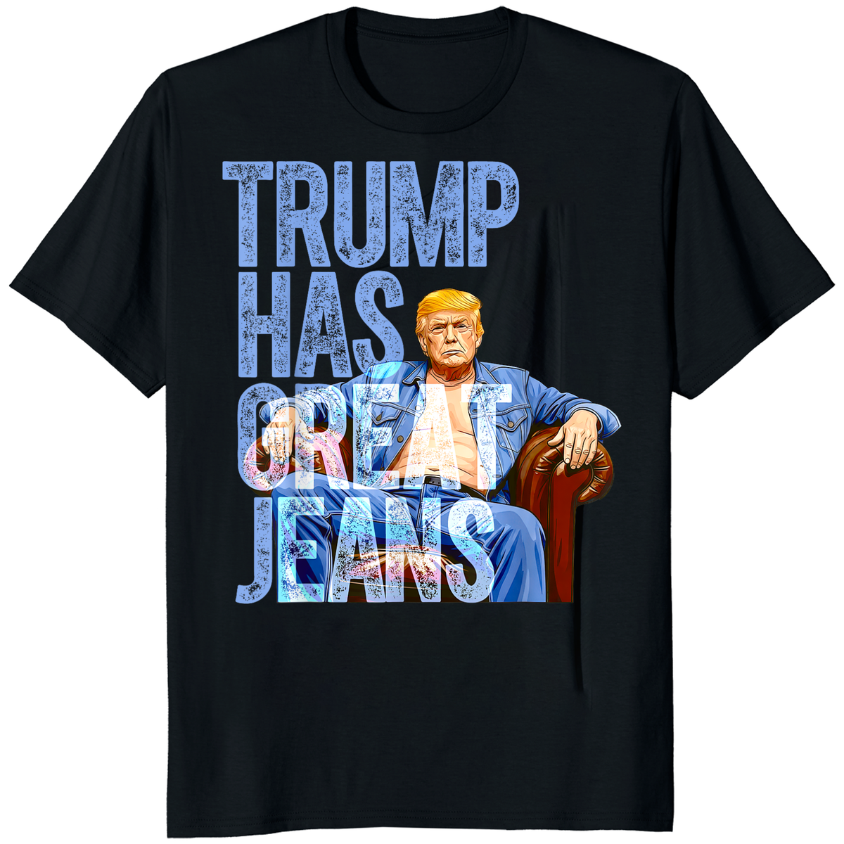 Trump Has Great Jeans Shirt denim shirt in western denim style black color