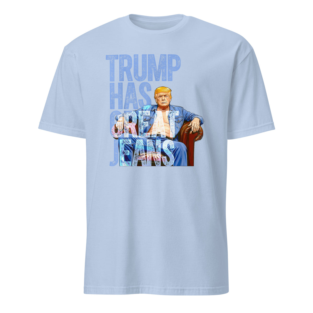 Trump Has Great Jeans Shirt denim shirt in western denim style light blue color