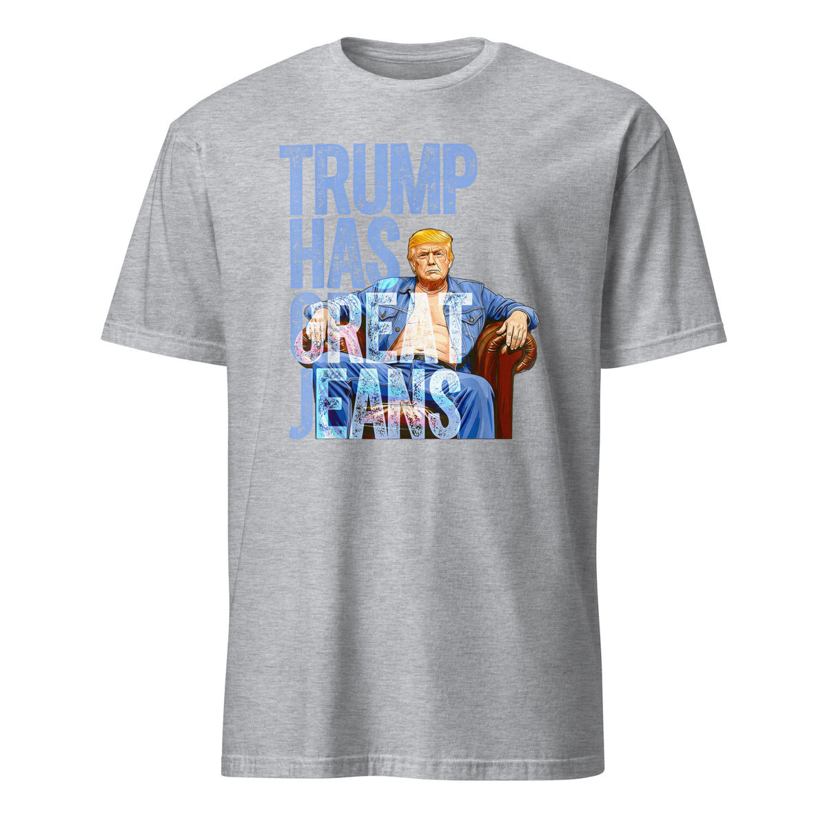 Trump Has Great Jeans Shirt denim shirt in western denim style sport grey color