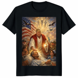 Trump Jesus Christ T Shirt on black patriotic Christian statement tee