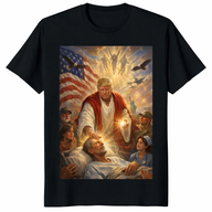 Trump Jesus Christ T Shirt on black patriotic Christian statement tee