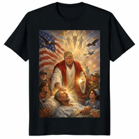 Trump Jesus Christ T Shirt on black patriotic Christian statement tee