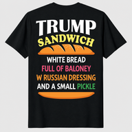 Trump Sandwich Funny Political Satire T-Shirt Anti Trump Tee | Cuccico
