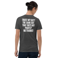 Trust my gut shirt in dark heather grey