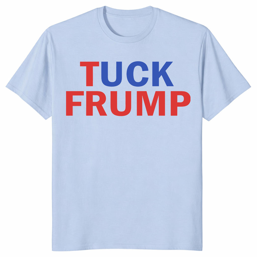 Light blue tuck frump shirt front print