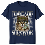 Tummy ache survivor shirt in navy unisex cotton tee