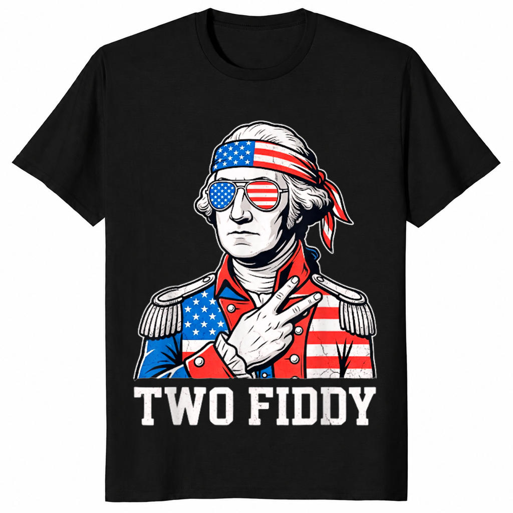 Two Fiddy George Washington Tee | America 250th Anniversary Shirt | Cuccico