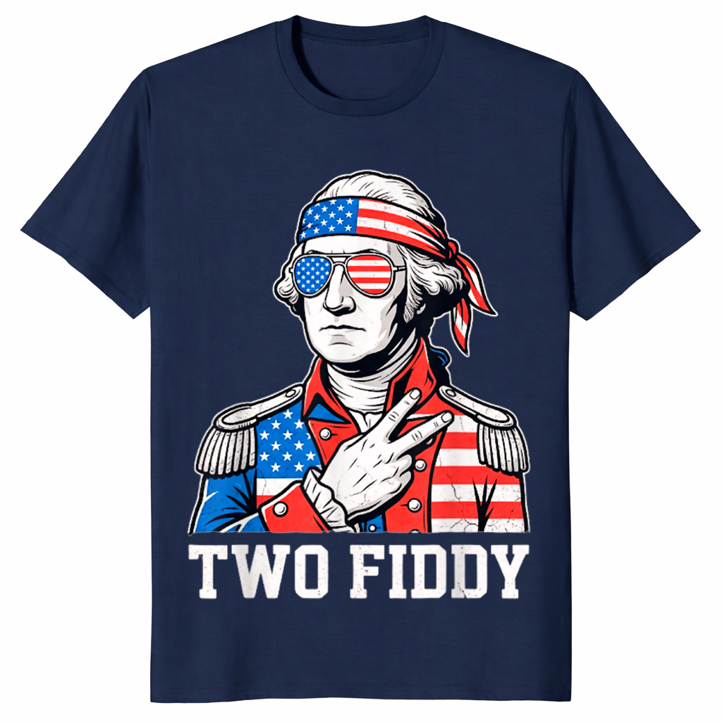 Two Fiddy George Washington Tee | America 250th Anniversary Shirt | Cuccico