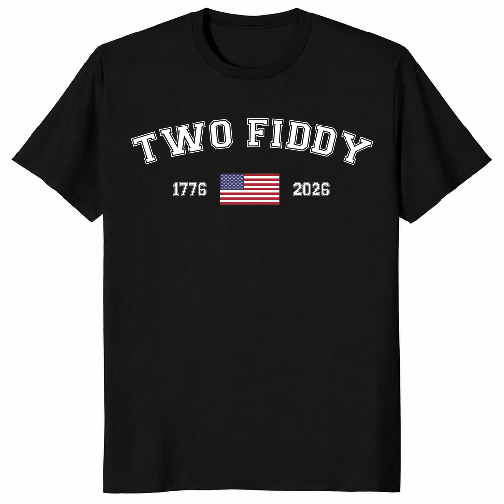 Two Fiddy 1776-2026 American Flag 250th Anniversary Tee | Cuccico