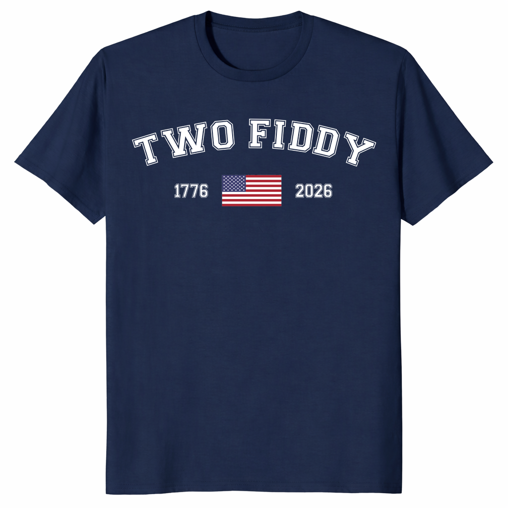 Two Fiddy 1776-2026 American Flag 250th Anniversary Tee | Cuccico