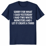 Navy two white monsters shirt front print