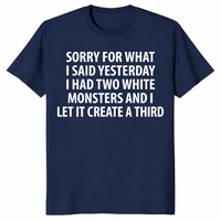 Navy two white monsters shirt front print