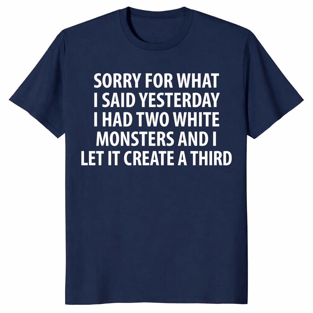 Navy two white monsters shirt front print