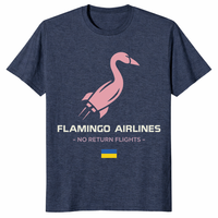 Ukraine support Flamingo Airlines graphic tee with pink flamingo and flag detail