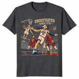 Undefeated since 1776 shirt in dark heather grey American pride tee