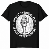 Underthinking frog shirt in black unisex cotton tee