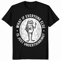Underthinking frog shirt in black unisex cotton tee