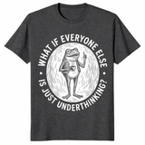 Underthinking frog shirt in dark heather grey unisex cotton tee