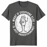 Underthinking frog shirt in dark heather unisex cotton tee