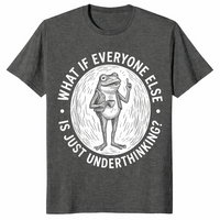 Underthinking frog shirt in dark heather unisex cotton tee