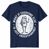 Underthinking frog shirt in navy unisex cotton tee