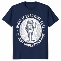 Underthinking frog shirt in navy unisex cotton tee
