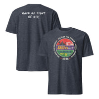 Heather Navy Union Strong 2026 labor movement tee with UTLA SEIU Teamsters AALA graphic