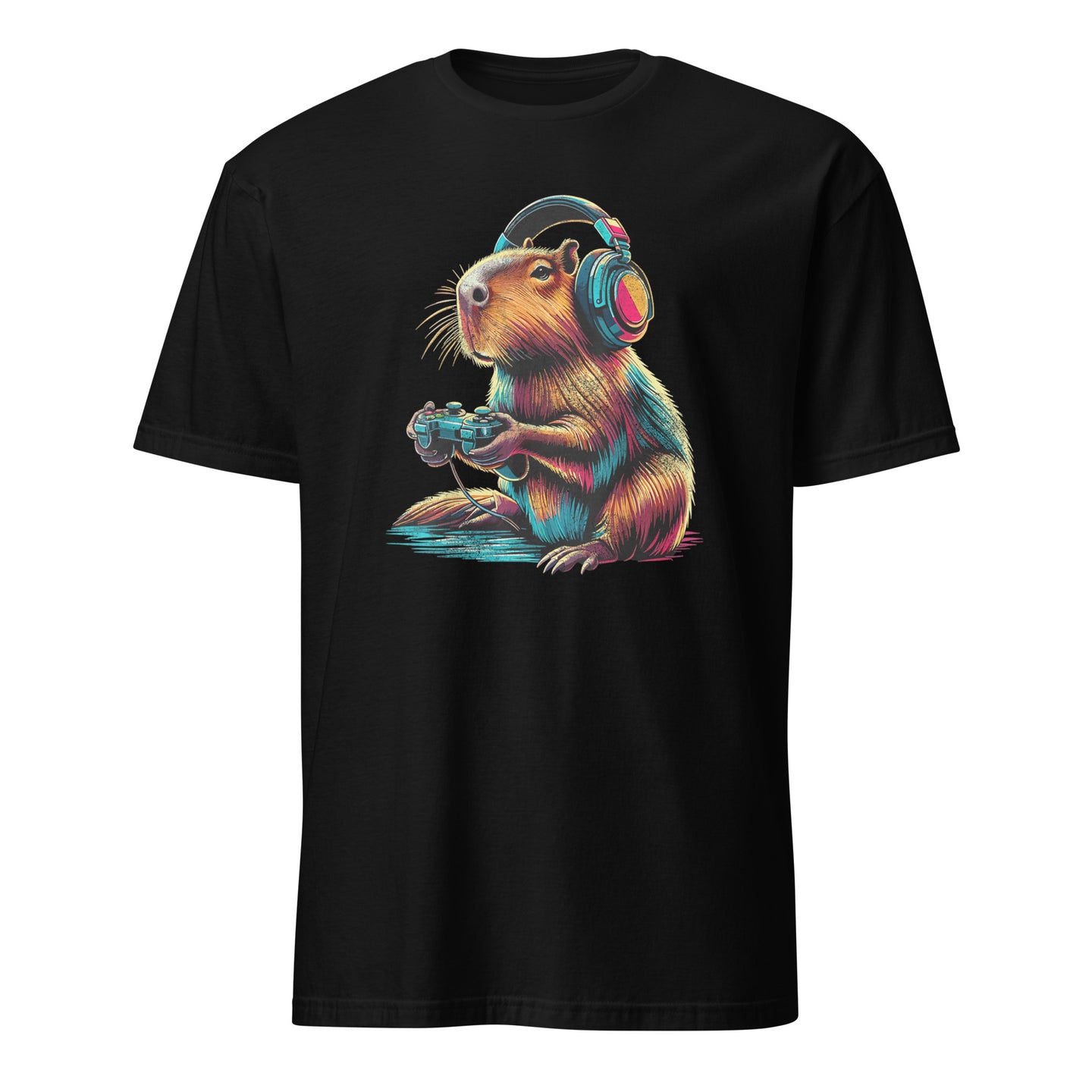Capybara Playing Video Games T-Shirt - Cuccico Design
