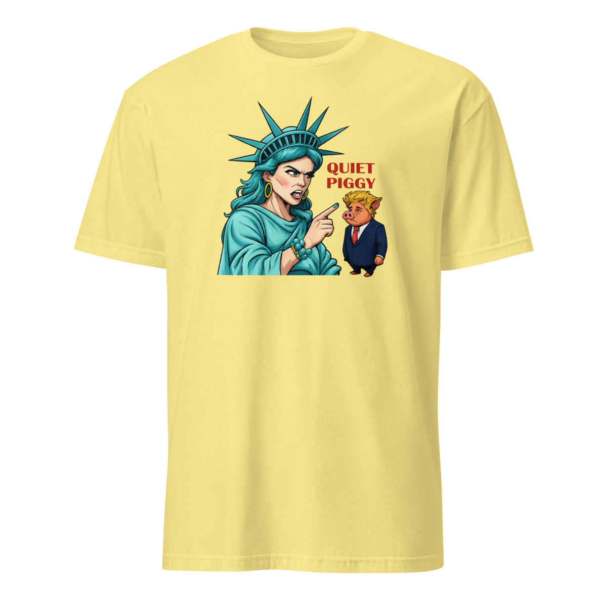 Quiet Piggy Liberty T-Shirt – Funny Anti-Trump Pig Satire Tee | Cuccico | Cuccico