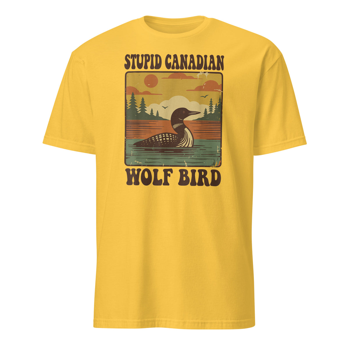 Stupid Canadian Wolf Bird Shirt – Funny Loon T-Shirt | Vintage Wolf Bird Graphic Tee by Cuccico | Cuccico