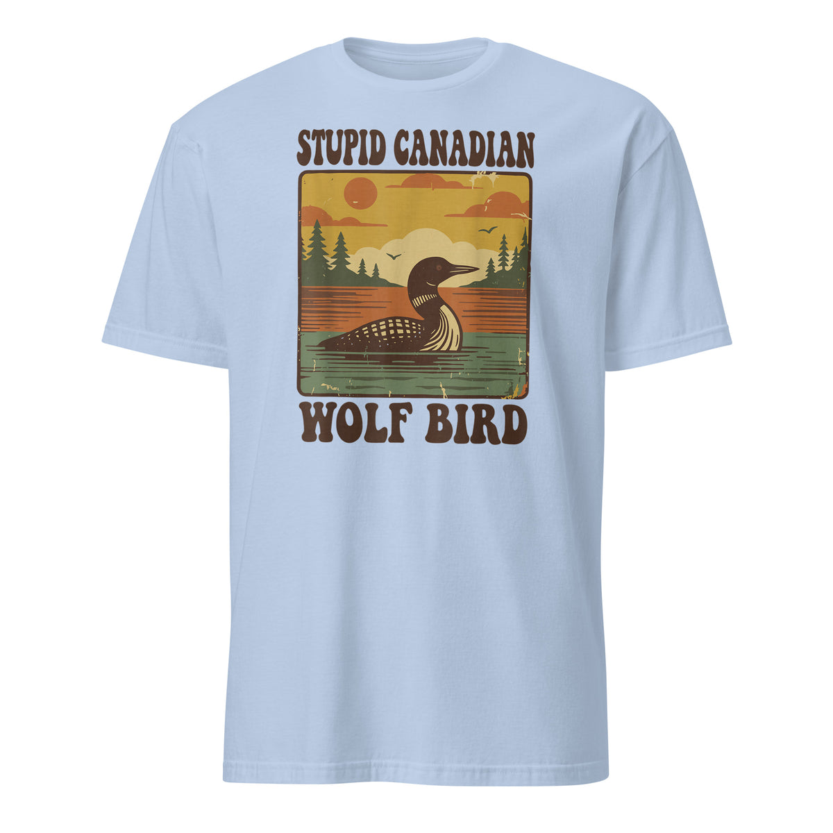 Stupid Canadian Wolf Bird Shirt – Funny Loon T-Shirt | Vintage Wolf Bird Graphic Tee by Cuccico | Cuccico