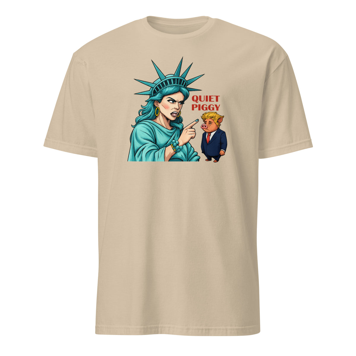 Quiet Piggy Liberty T-Shirt – Funny Anti-Trump Pig Satire Tee | Cuccico | Cuccico
