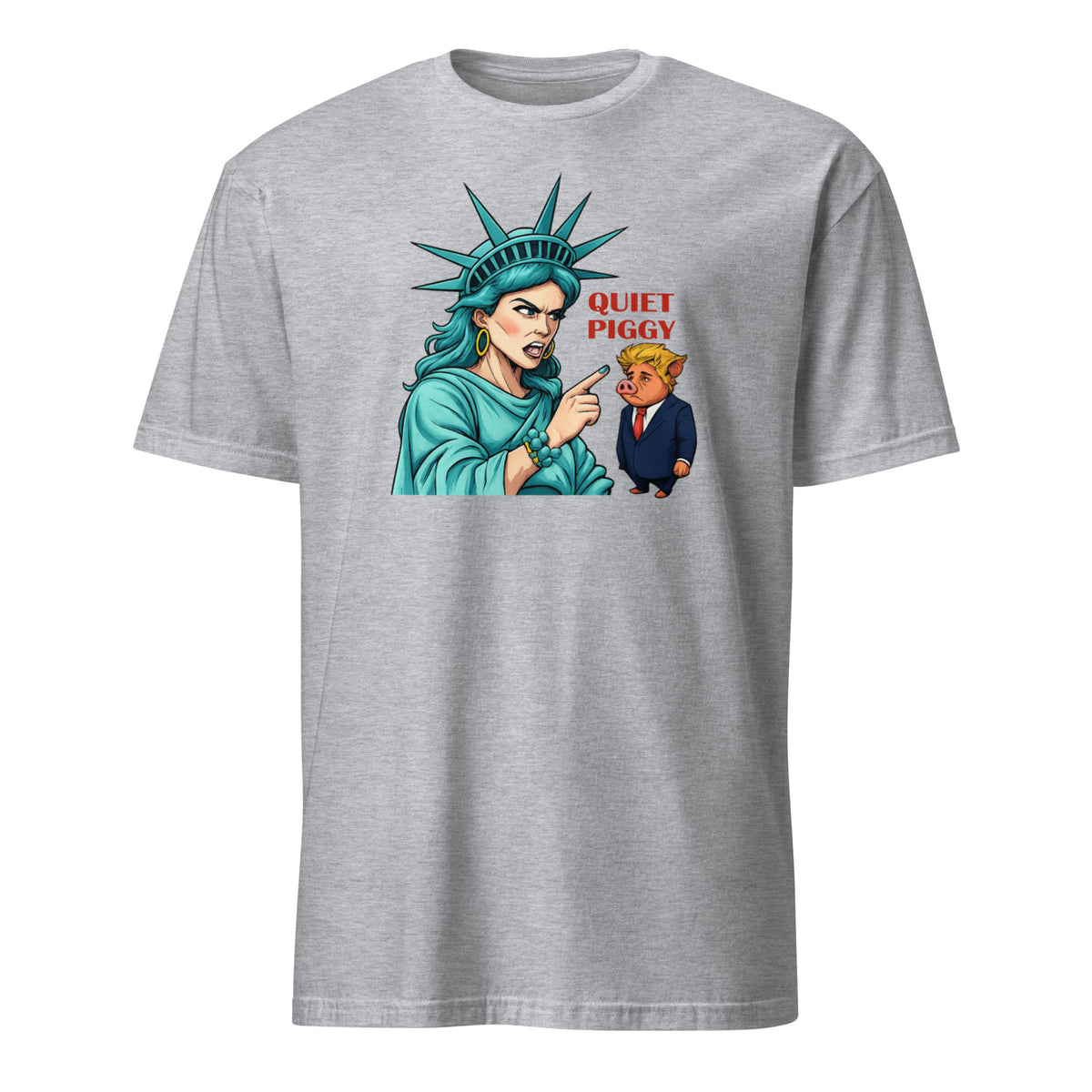 Quiet Piggy Liberty T-Shirt – Funny Anti-Trump Pig Satire Tee | Cuccico | Cuccico