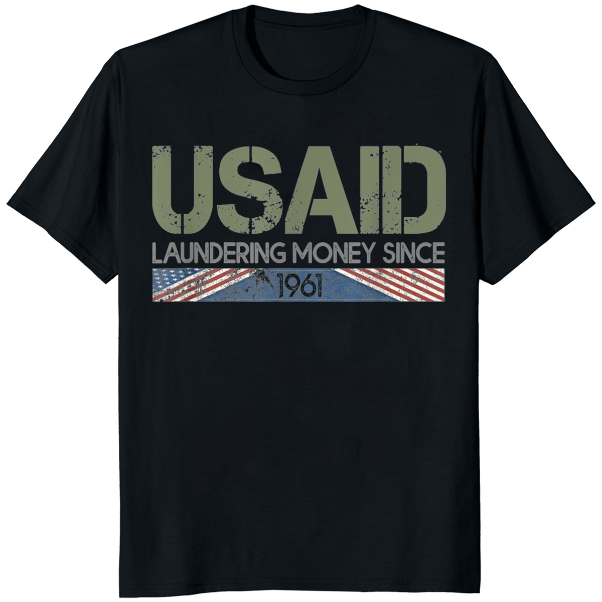USAID Satire Shirt Laundering Money Since 1961 political graphic tee