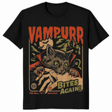 Vampire cat shirt in black