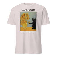 Van Gogh Cat Shirt featuring Black Cat and Sunflowers in Ice Grey by Cuccico