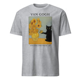 Van Gogh Cat Shirt featuring Black Cat and Sunflowers in Sport Grey by Cuccico