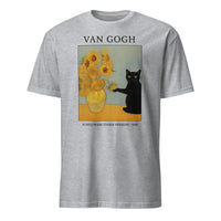 Van Gogh Cat Shirt featuring Black Cat and Sunflowers in Sport Grey by Cuccico