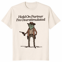 Overstimulated cowboy frog shirt in natural