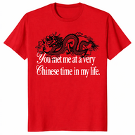 Very Chinese Time trending red dragon meme long sleeve t-shirt