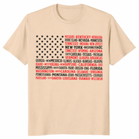 Vintage American Flag 4th of July T-Shirt with States — Patriotic USA Tee | Cuccico