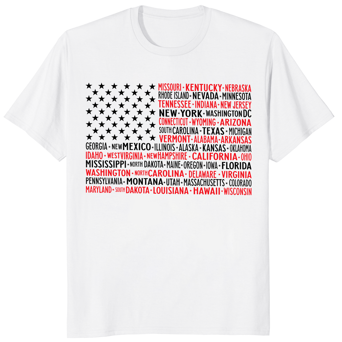 Vintage American Flag 4th of July T-Shirt with States — Patriotic USA Tee | Cuccico