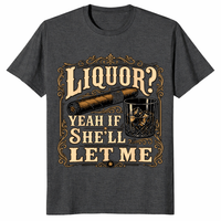 Vintage bar humor drinking tee with bold liquor graphic and adult humor punchline