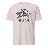 Vintage Cowgirl Hell Cat T-Shirt in ice grey with retro tiger graphic